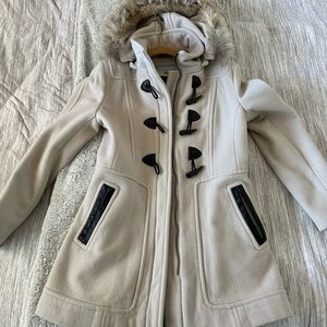 ANDREW MARC l Wool Peacoat with fur